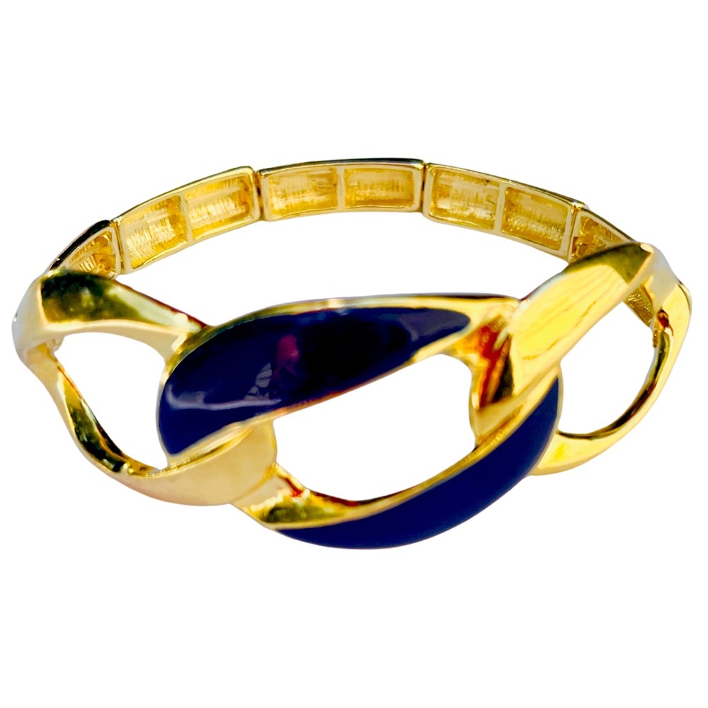 Gold and navy bracelet